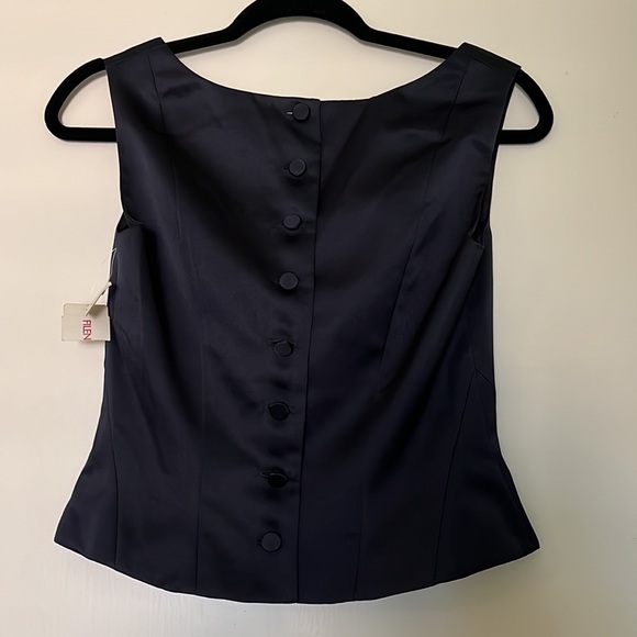 Anne Klein Dark Navy Peplum Blouse - Picture 2 of 3